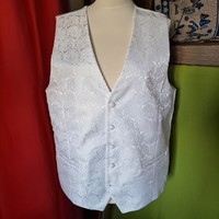 Wedding fme05 - snow white Turkish patterned silk casual men's waistcoat 54/xl