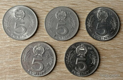 5 Forint 1971; 1976; 1978; 1979; 1981 BP.