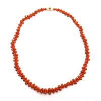 Coral chain with gold clasp