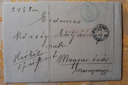 1888. Hivatalos irat, borítékkal