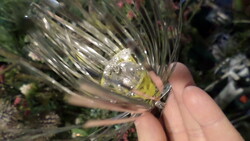 Retro, clip-on, glass, foil and plastic Christmas tree decoration in basically good condition.