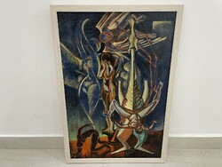 Schwer Lajos Cirkusz avantgard kubista festmény modern