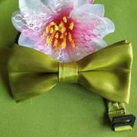 Wedding nyk29 - green satin bow tie 50x100mm