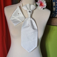 ESKÜVŐ NYD06 - Bézs színű selyem szatén nyakkendő + díszzsebkendő