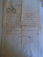 ZA488.33 -Régi  kopott szakadt  irat 1868