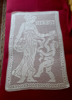 Beautiful crochet vitrage curtain. , Or tablecloth.100X65 cm