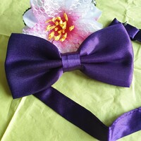 Wedding nyk20 - eggplant purple satin bow tie 65x125mm
