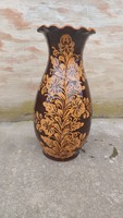 Folk ceramic glazed floor vase 36cm