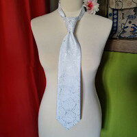 Wedding nyd05 - snow white silk satin tie with Turkish pattern