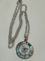 Hamsa's eye talisman pendant with chain.