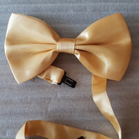 Wedding nyk02 - golden satin bow tie 65x120mm