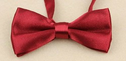 Wedding nyk13 - wine red satin bow tie 50x100mm