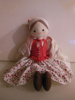 Doll - 32 x 20 cm handmade - cotton - marked - from collection - new - exclusive - German