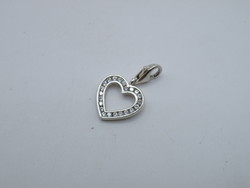 Uk0288 silver heart-shaped translucent stone charm 925