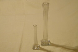 AKCIÓ! Üveg váza egyszálas váza 5,5x5,5x25cm 4x4x14,5cm egyben