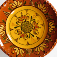 Hódmezővásárhely Sándor folk ceramic bowl 30.5 Cm