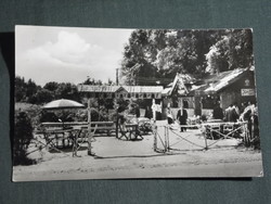 Képeslap, Balatonfüred, Halászkert vendéglő, étterem, látkép részlet emberekkel