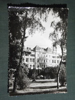 Postcard, Balaton spa, heart sanatorium, hospital skyline, park detail