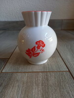 Szép régi duci Zsolnay porcelán váza (12,5x9,5 cm)