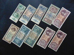 10 darab pengő bankjegy vegyesen