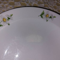 Porcelain deep plate with Alföldi daisy pattern