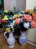Two huge bouquets of silk flowers with a vase g. From the legacy of photographer Maxi