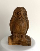 Carved wooden owl statue ornament 7 cm is one of the pieces of a huge owl collection