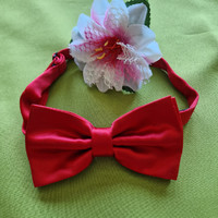 Wedding nyk41 - red satin bow tie 60x120mm