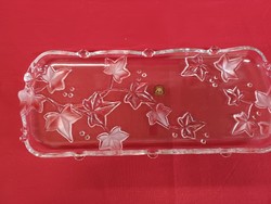 German glass tray with a leaf pattern