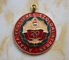 Régi kitüntetés, jelvény, 20 éve a haza fegyveres szolgálatában