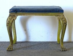 1Q582 Antik aranyozott kastély bútor faragott oroszlánlábas ülőke fészülködő szék