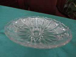 Large oval crystal bowl