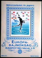 B37 / 1963 figure skater and ice dancer eb.Blokk postal clerk