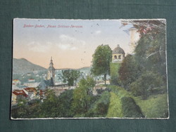 Postcard, Germany, Baden-Baden, famous schloss-terrasse, castle terrace detail