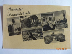 Old postage stamp postcard: large stone, details (1955)
