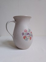 Nice small stoneware porcelain jug with a fine floral pattern, 18 cm