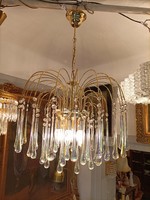 Rainbow Murano drop crystal chandelier + gift wall arm