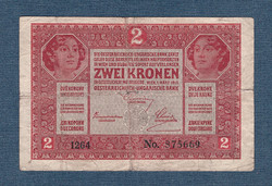 2 Korona 1917 bélyegzés nélkül