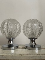 A pair of mid-century table lamps in chrome - vintage retro design
