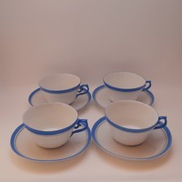 Antik vékonyfalú porcelán teás csészék aljjal együtt, 4db egyben