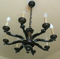 Antique, 8-branch bronze chandelier, in good condition