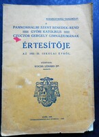 Czuczor Gergely Bencés Gimnázium Értesítője, Győr (1932-33-as tanévről)