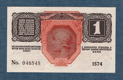 1 Korona 1916 UNC Deutschösterrech bélyegző