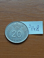 Hungarian People's Republic 20 forints 1986 copper-nickel, doge György s148