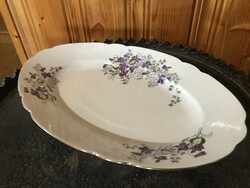Polish oval porcelain serving bowl with violet pattern