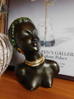 Margit Izsépy art deco ceramic bust - black girl