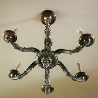 Antique, 6-branch bronze chandelier, in good condition