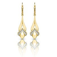 14K gold dangle earrings (yellow and white)