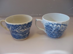 Kék angol szekeres, váras csavart bordás csészék