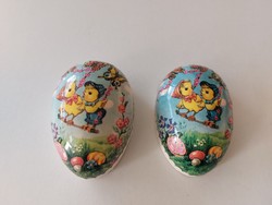 Retro papier-mâché Easter egg rocking chick pattern
